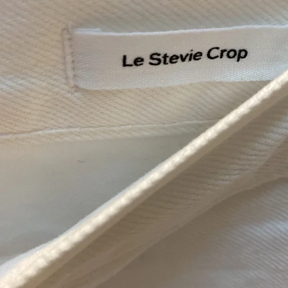 FRAME DENIM THE STEVIE CROP WHITE JEAN SIZE 24